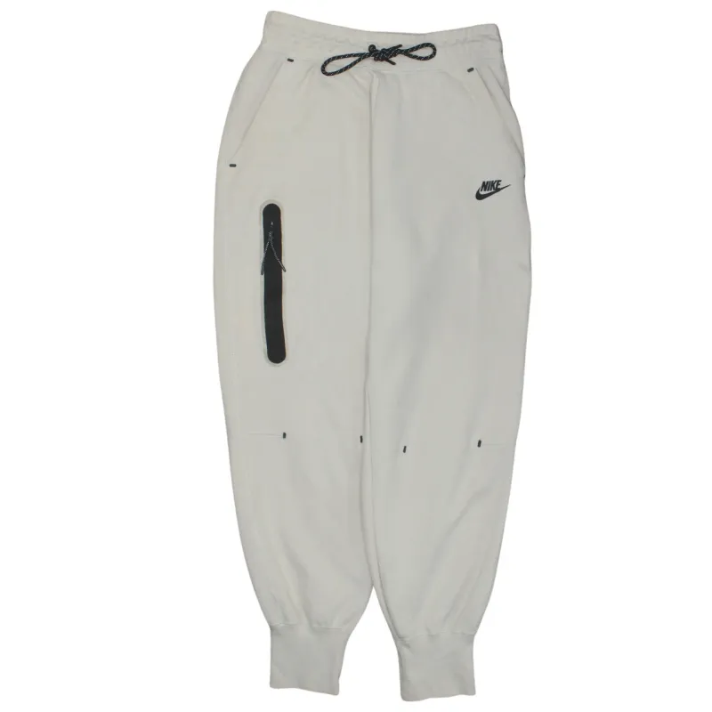 Nike Beige Cream Joggers Men’s Small Embroidered Swoosh Zip Pocket Cuffed Sweatpants made by Nike