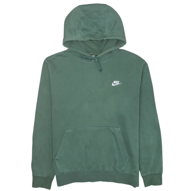 Nike Dark Green Hoodie Men's Large Embroidered Swoosh Logo Front Pocket Pullover Sweatshirt sold by Vintage Club