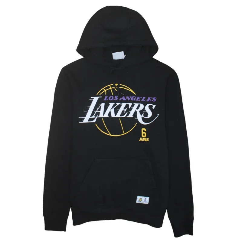 NBA Black Hoodie Women’s Medium Los Angeles Lakers LeBron James 6 Printed Pullover Sweatshirt sold by Vintage Club