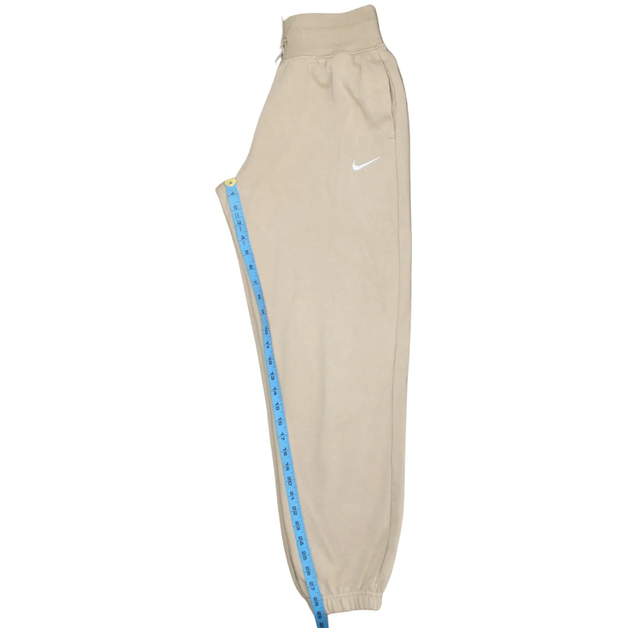 Nike Beige Cream Joggers Men’s XSmall Embroidered Swoosh Elastic Cuffs Fleece Sweatpants sold by Vintage Club product image thumbnail 5