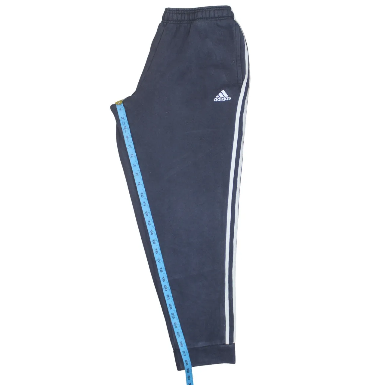 Adidas Navy Blue Joggers Men's Medium Embroidered Logo Three Stripe Sides Cuffed Sweatpants sold by Vintage Club product image thumbnail 5