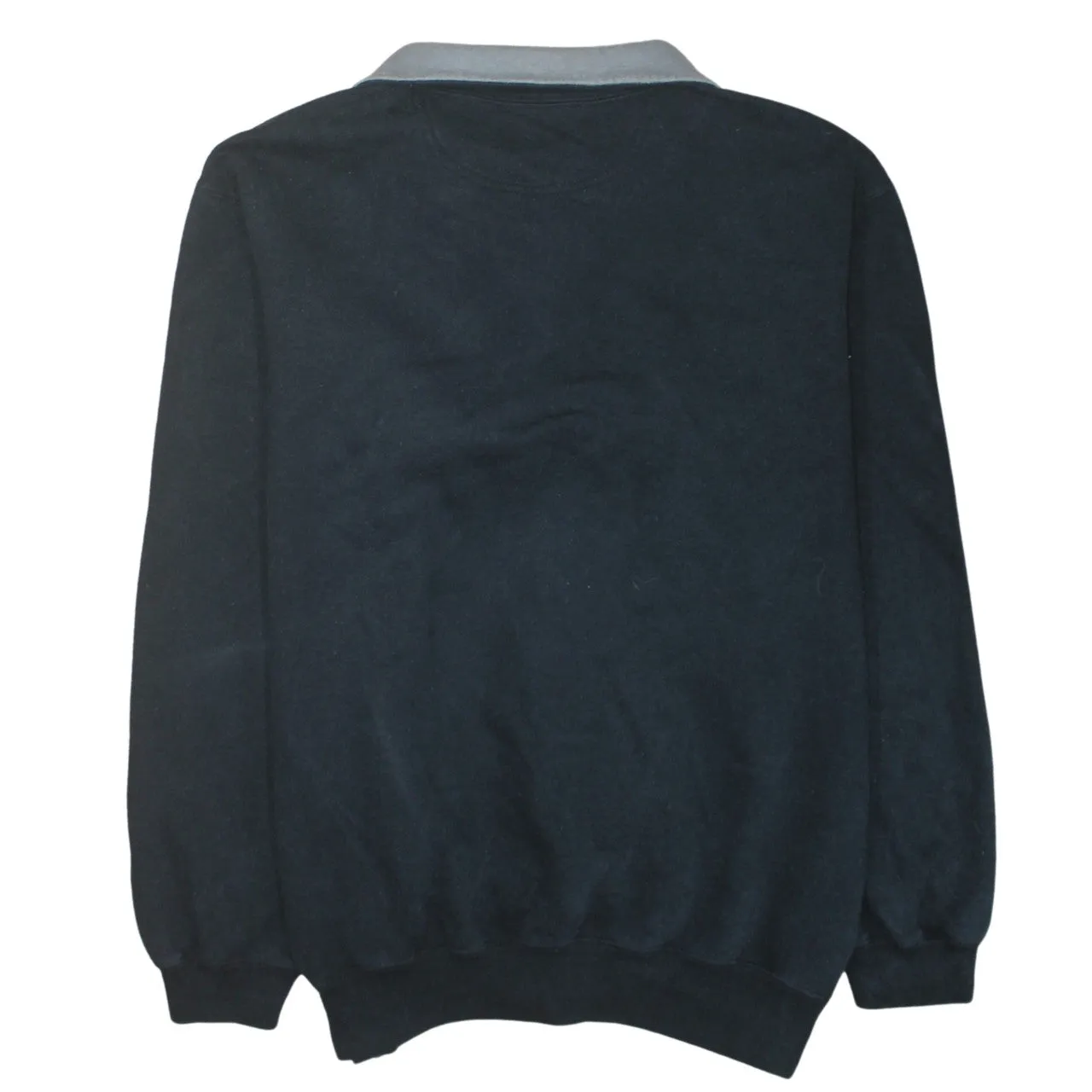 Champion Black Quarter Zip Sweatshirt Men's Large Embroidered Logo Contrast Collar Pullover sold by Vintage Club product image thumbnail 2