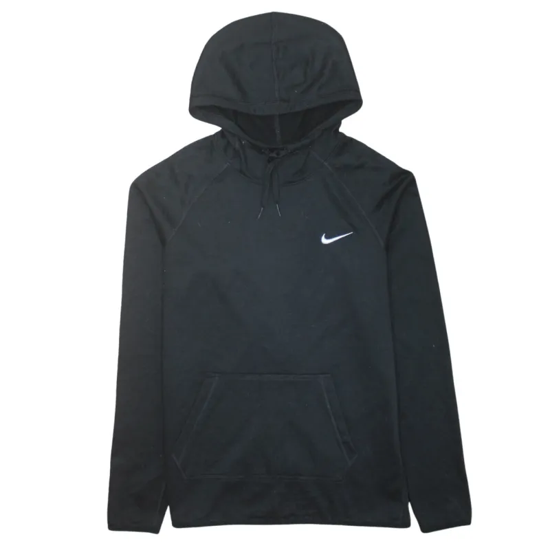 Nike Black Hoodie Women’s Small Embroidered Swoosh Drawstring Hood Front Pocket Pullover Top sold by Vintage Club