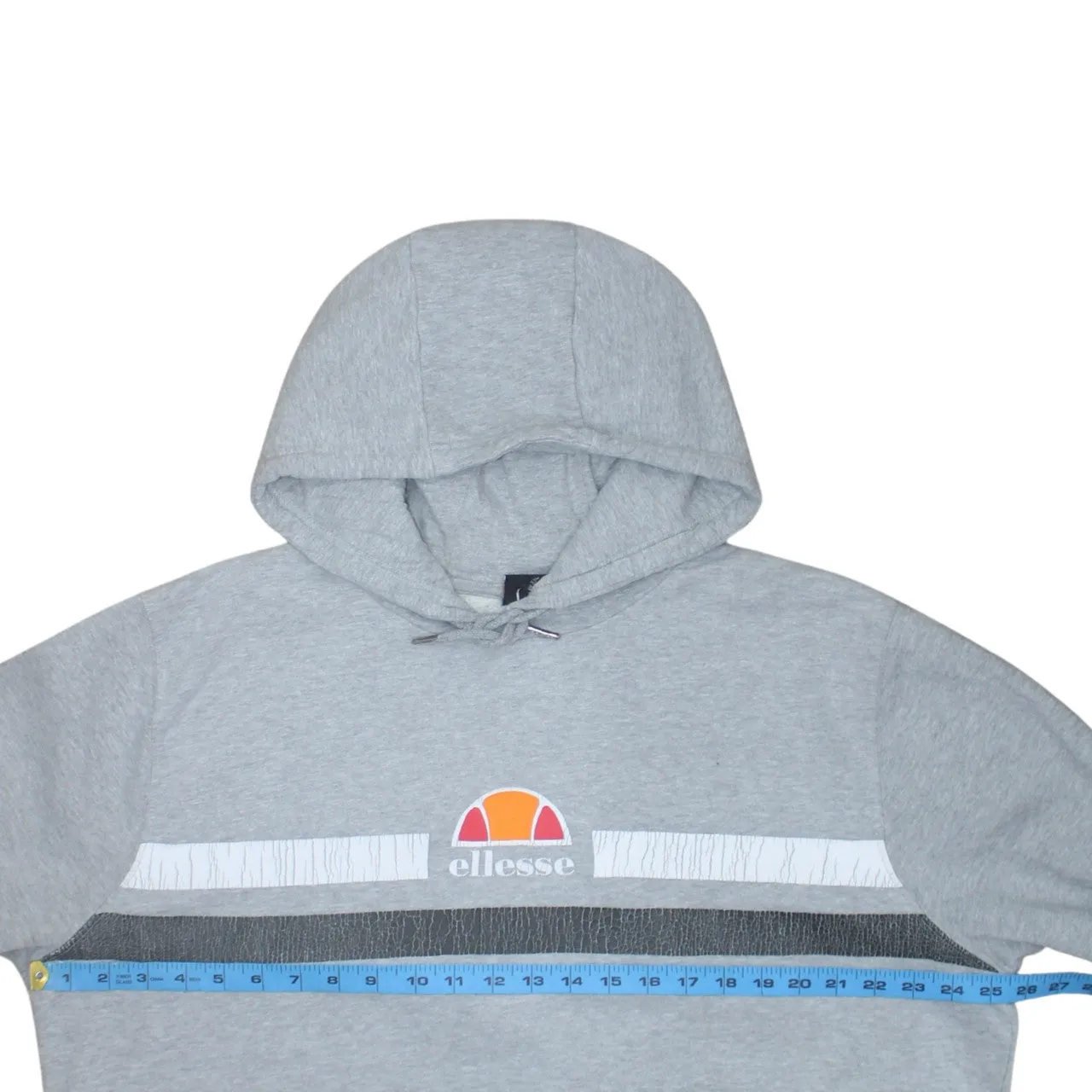 Ellesse Light Grey Hoodie Men's XXLarge Embroidered Chest Logo Front Pocket Pullover Sweatshirt sold by Vintage Club product image thumbnail 5