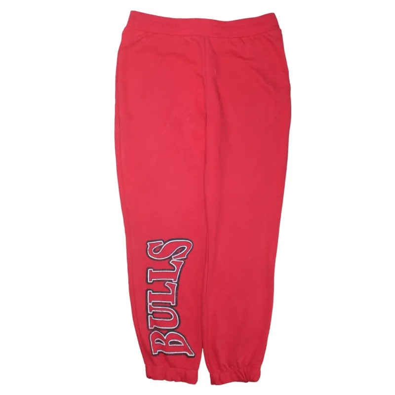 NBA Burgundy Red Joggers Women’s Medium Bulls Printed Logo Elasticated Cuffs Sweatpants sold by Vintage Club