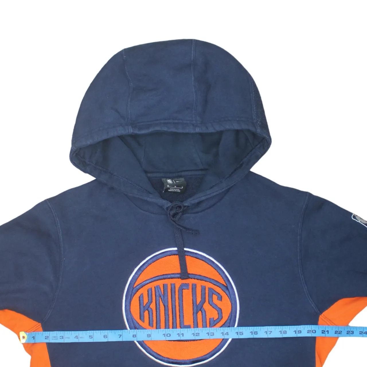 Nike Navy Blue Hoodie Men's Medium Knicks Logo Embroidered Chest Pullover Sweatshirt sold by Vintage Club product image thumbnail 5