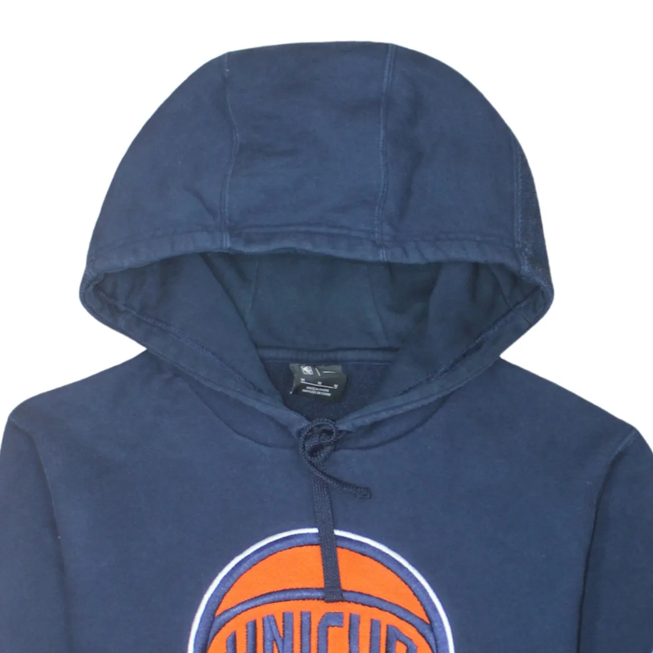 Nike Navy Blue Hoodie Men's Medium Knicks Logo Embroidered Chest Pullover Sweatshirt sold by Vintage Club product image thumbnail 3