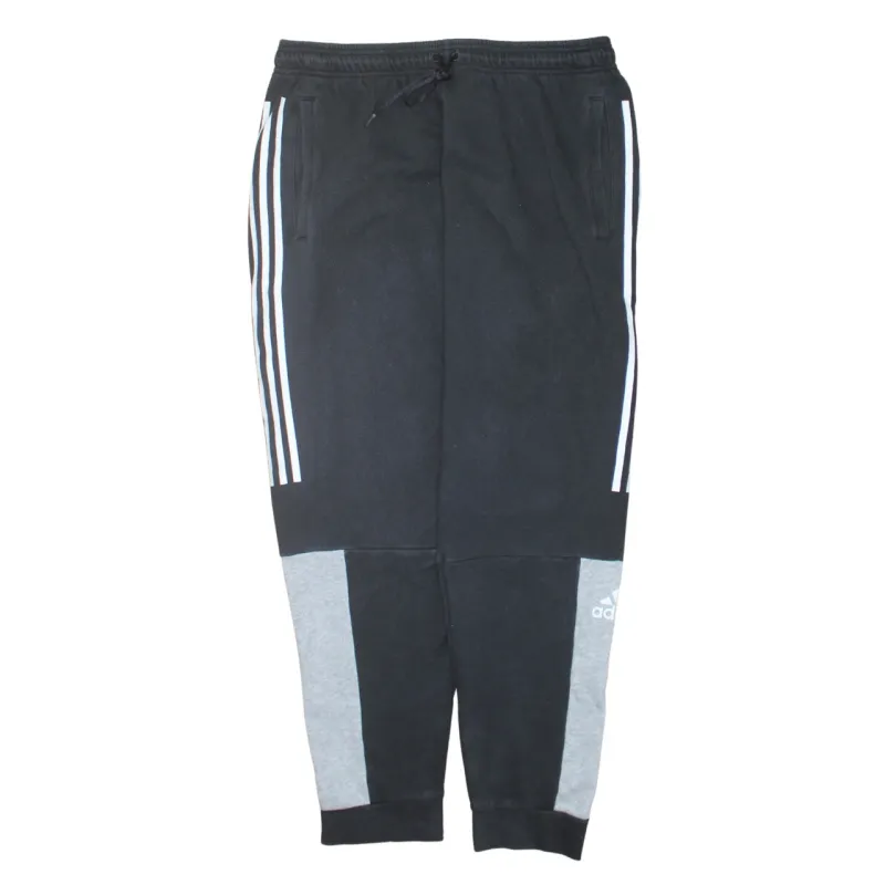 Adidas Black Joggers Men’s XLarge Three Stripe Logo Panelled Cuffed Sweatpants sold by Vintage Club