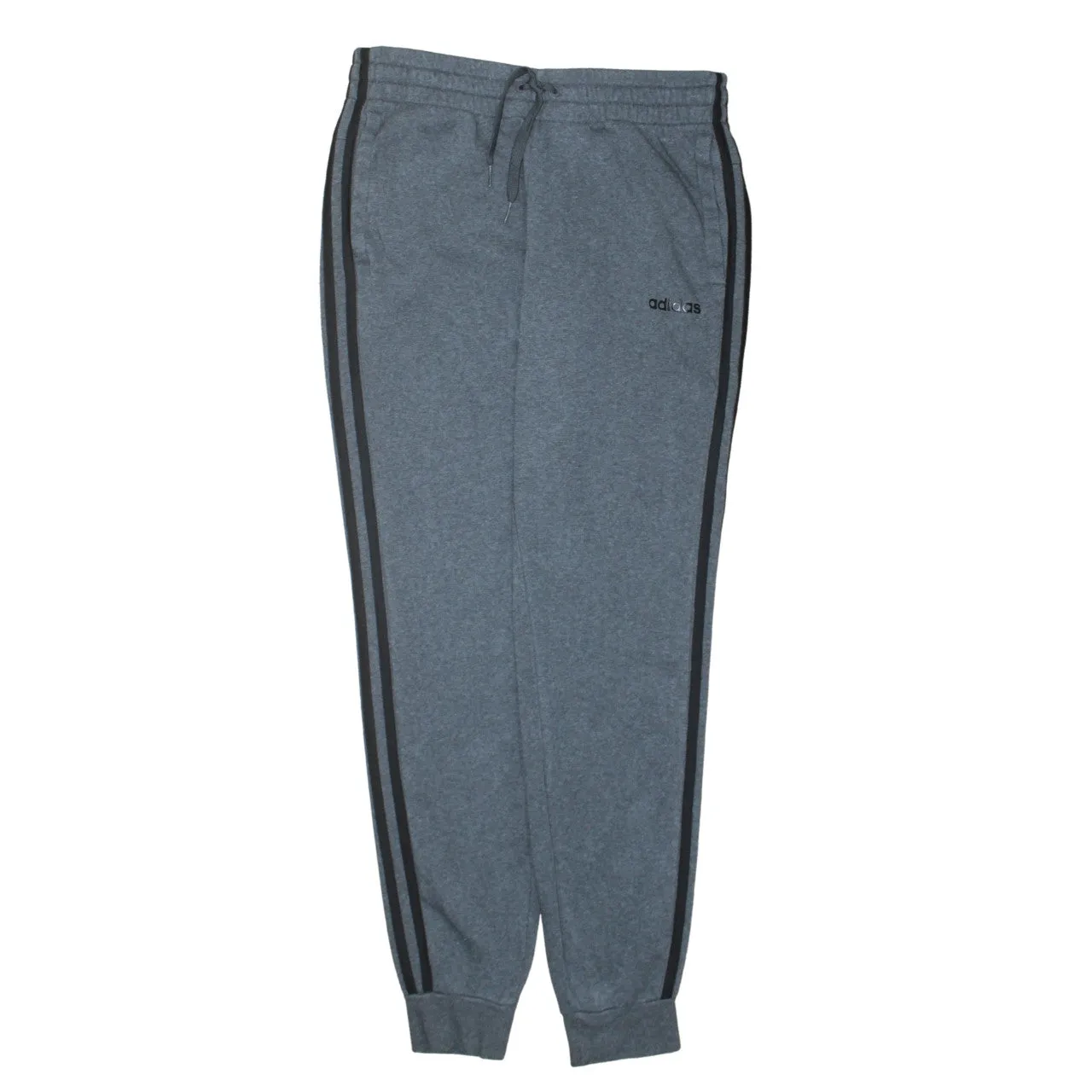 Adidas Dark Grey Joggers Women’s Small Printed Logo Side Stripes Cuffed Sweatpants sold by Vintage Club