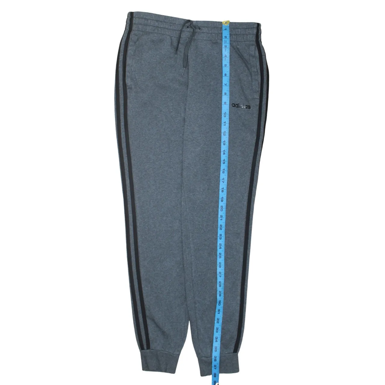 Adidas Dark Grey Joggers Women’s Small Printed Logo Side Stripes Cuffed Sweatpants sold by Vintage Club product image thumbnail 5
