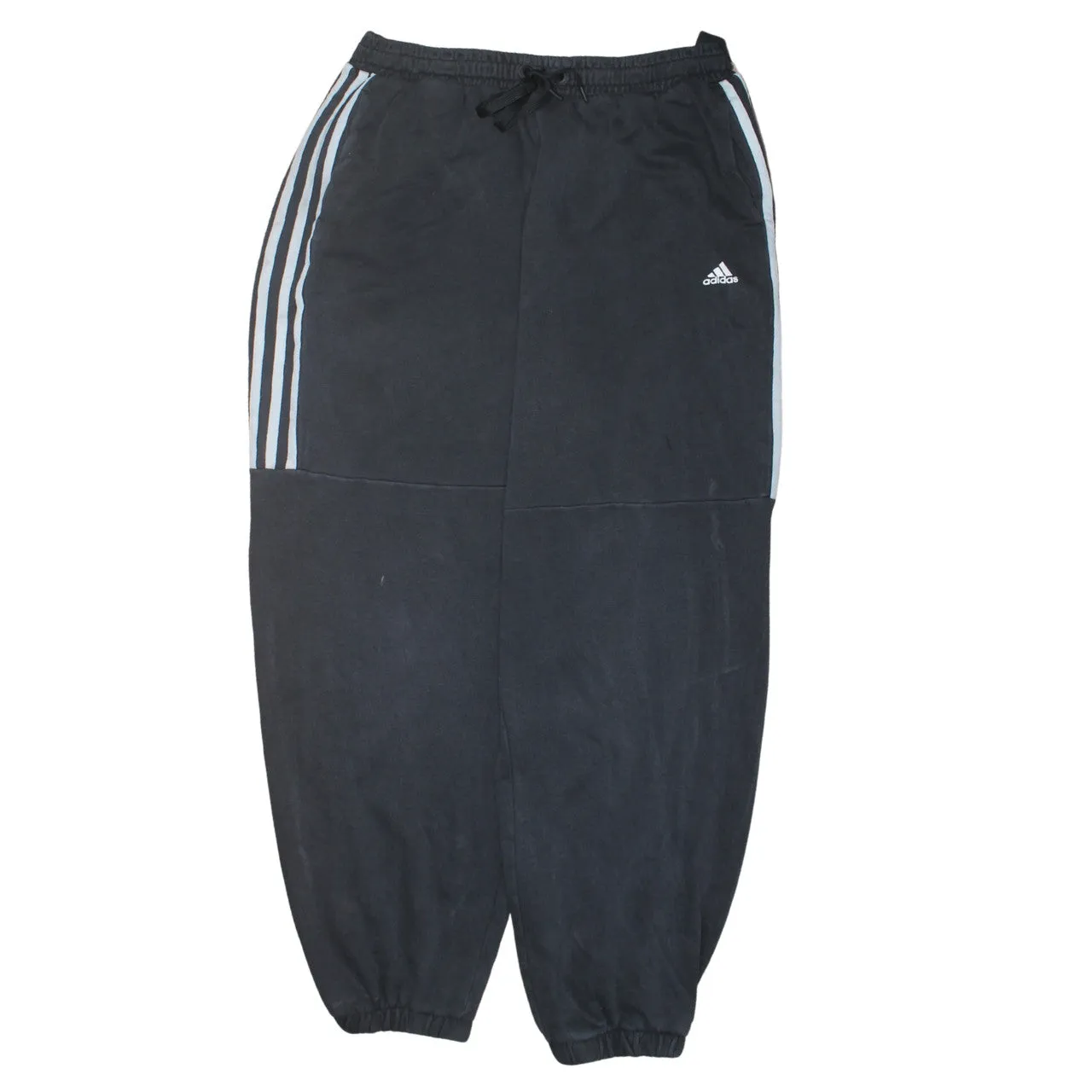 Adidas Black Joggers Women’s XLarge Embroidered Logo Three Stripe Sides Elastic Cuffs Sweatpants sold by Vintage Club