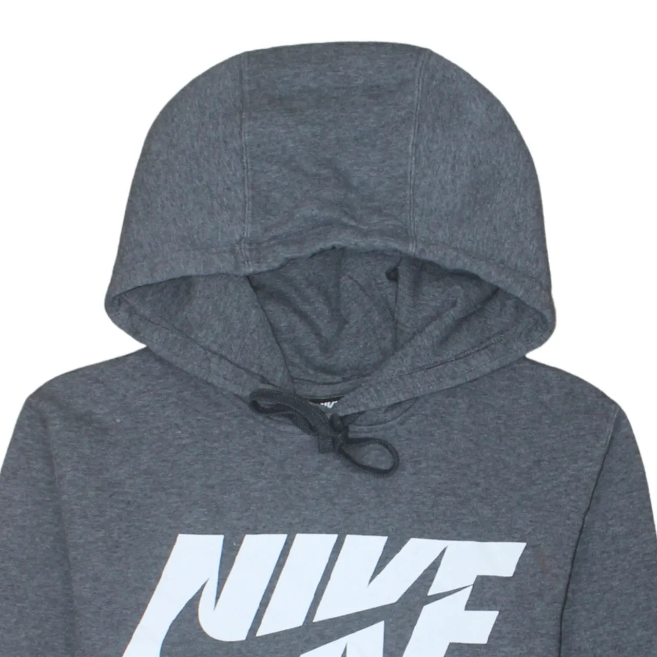 Nike Dark Grey Hoodie Men’s Small Printed Box Logo Front Pocket Pullover Sweatshirt sold by Vintage Club product image thumbnail 3