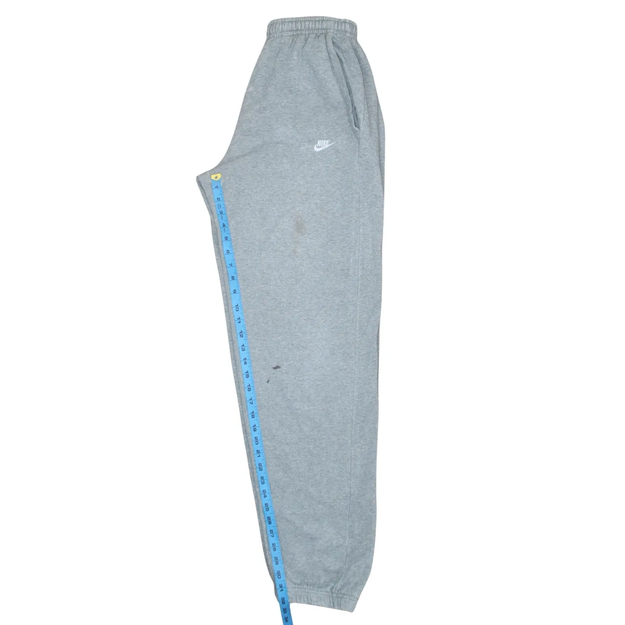 Nike Grey Joggers Womens Large Printed Swoosh Logo Elasticated Cuffs Fleece Sweatpants sold by Vintage Club product image thumbnail 5