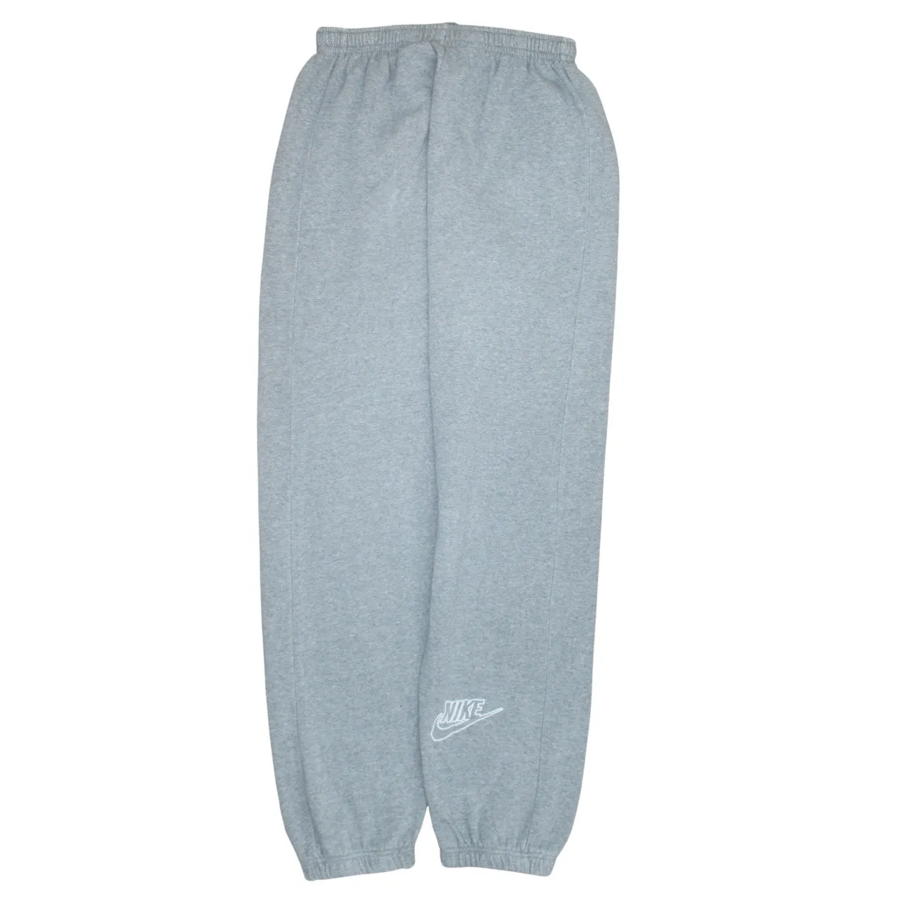 Nike Grey Joggers Womens Large Printed Swoosh Logo Elasticated Cuffs Fleece Sweatpants sold by Vintage Club product image thumbnail 2