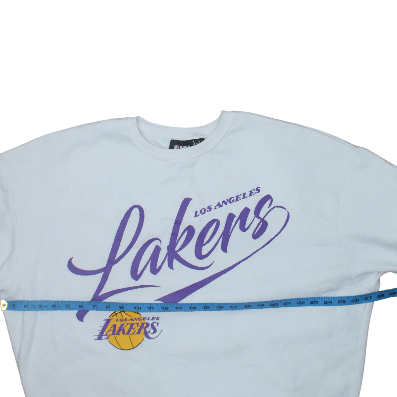 Primark White Lakers Sweatshirt Women's Large Printed Logo Crewneck Pullover Fleece Top sold by Vintage Club product image thumbnail 5