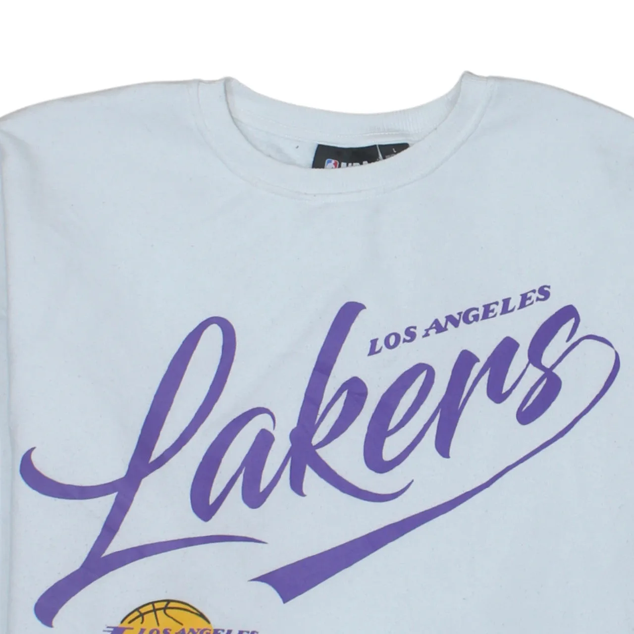 Primark White Lakers Sweatshirt Women's Large Printed Logo Crewneck Pullover Fleece Top sold by Vintage Club product image thumbnail 3