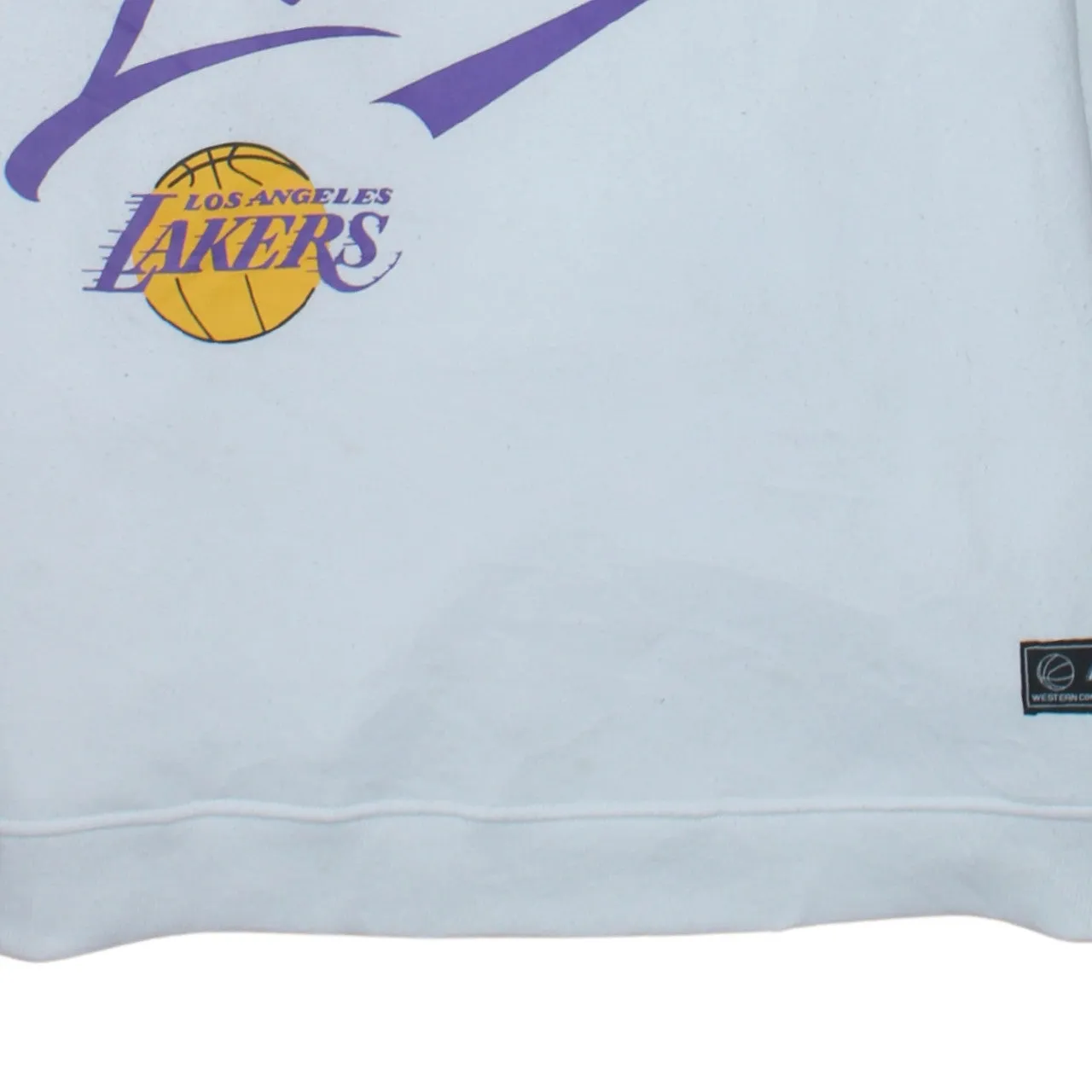 Primark White Lakers Sweatshirt Women's Large Printed Logo Crewneck Pullover Fleece Top sold by Vintage Club product image thumbnail 4