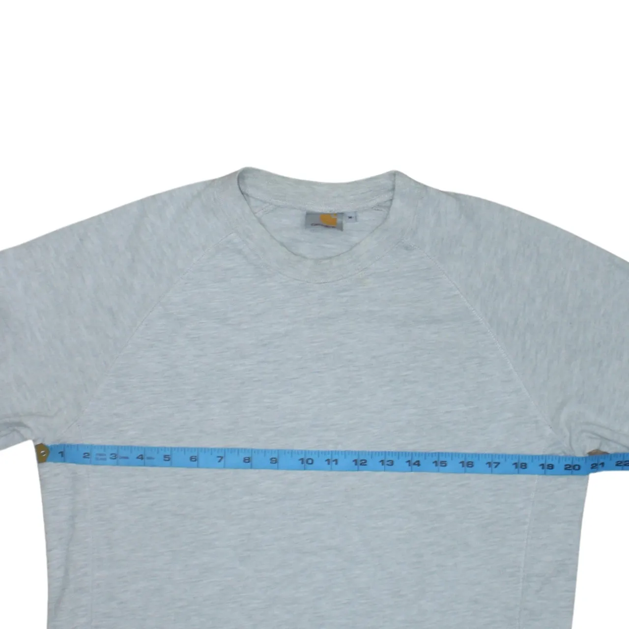 Carhartt Light Grey Sweatshirt Women’s Medium Small Logo Patch Crewneck Pullover Jumper sold by Vintage Club product image thumbnail 5