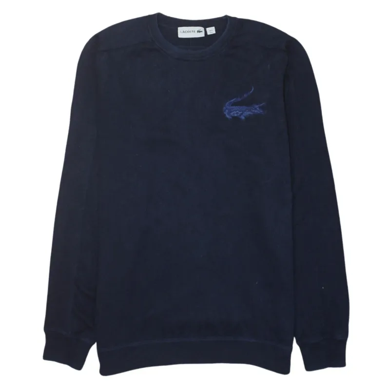 Lacoste Navy Blue Sweatshirt Women’s Large Embroidered Croc Logo Crewneck Pullover Top sold by Vintage Club