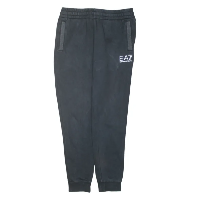 Emporio Armani Black Joggers Men’s Small EA7 Printed Logo Elasticated Cuffs Sweatpants made by Emporio Armani
