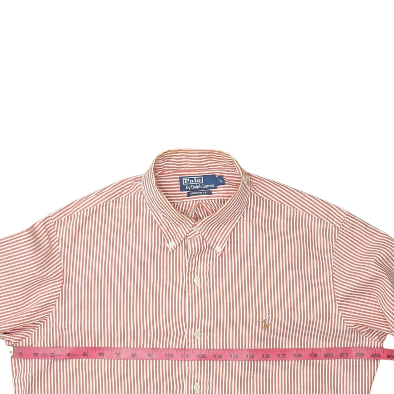 Polo Ralph Lauren Pink Stripe Shirt Men's Large Embroidered Pony Logo Button Up Casual Top sold by Vintage Club product image thumbnail 5