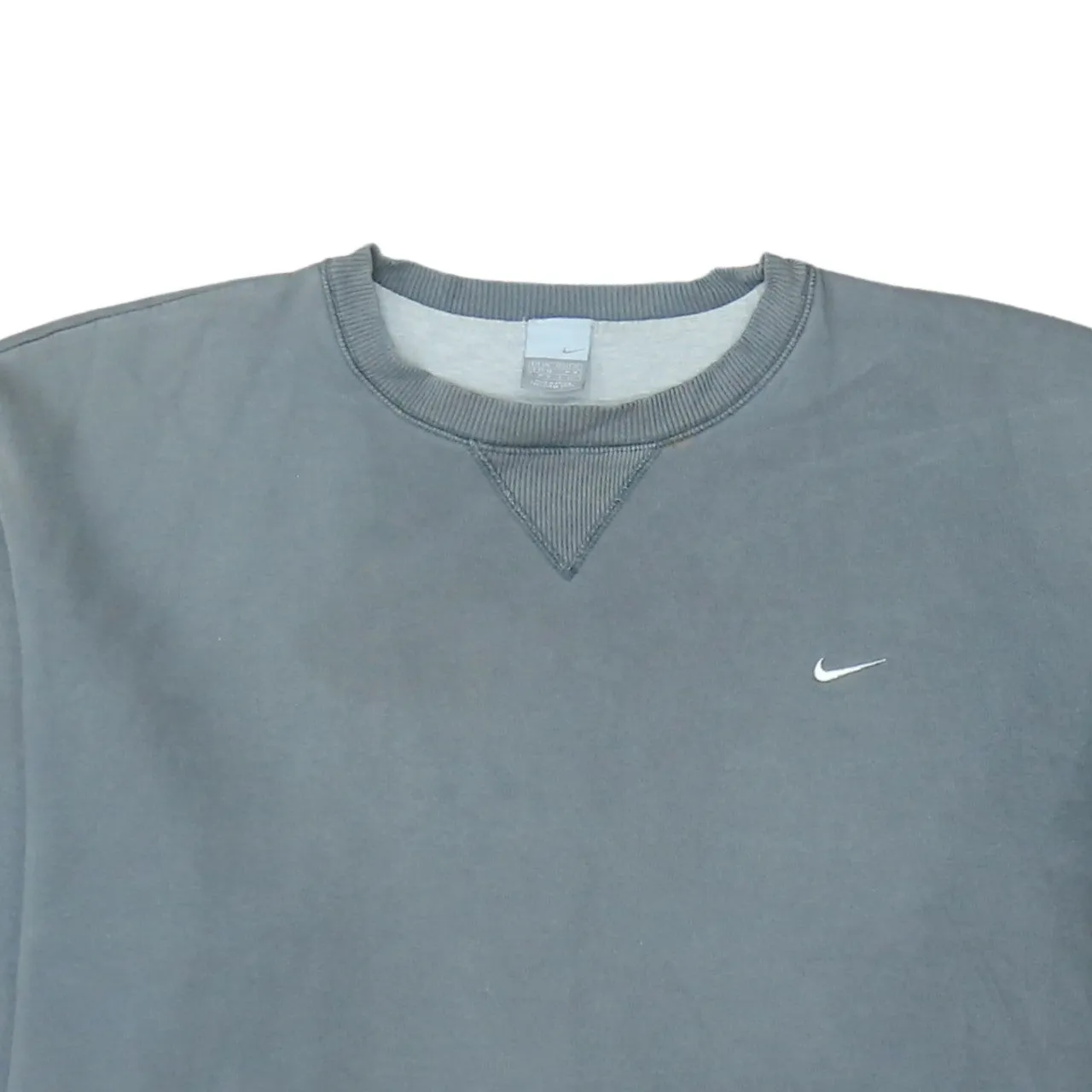 Nike Faded Grey Sweatshirt Men’s XXLarge Small Embroidered Swoosh Crewneck Pullover sold by Vintage Club product image thumbnail 3