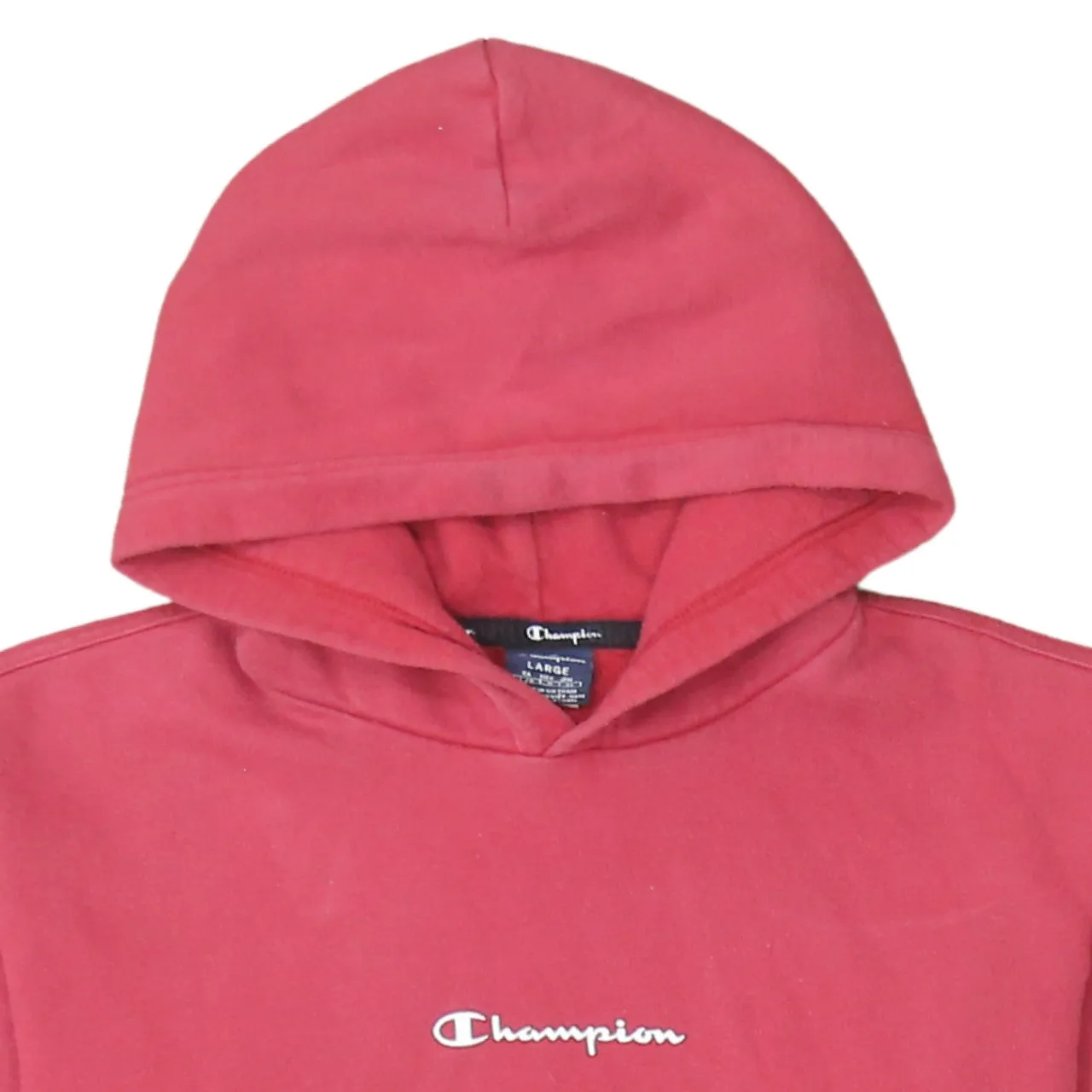 Champion Faded Red Hoodie Women’s Large Embroidered Chest Logo Front Pocket Pullover Sweatshirt sold by Vintage Club product image thumbnail 3