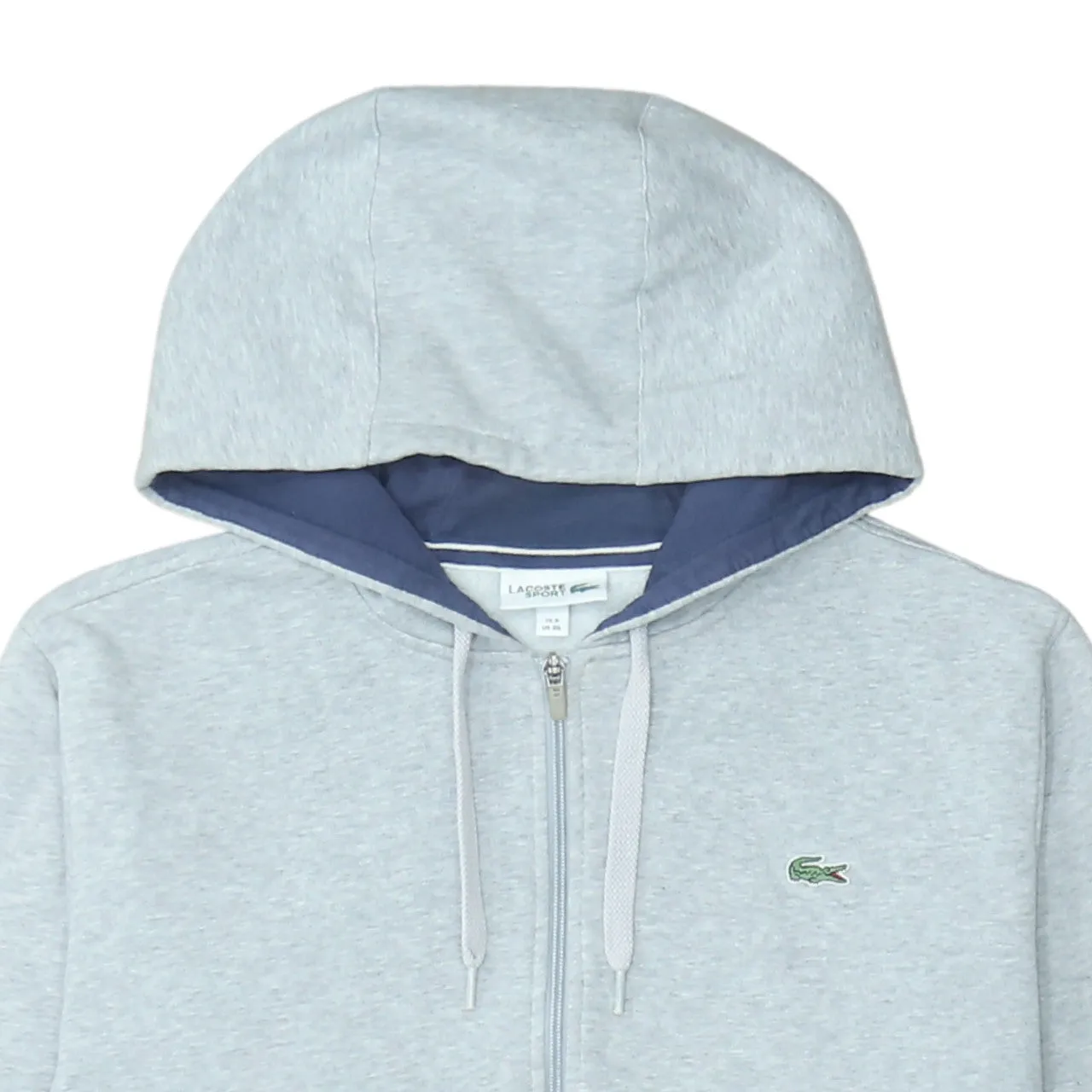 Lacoste Light Grey Full Zip Hoodie Women’s 3XL Embroidered Croc Logo Split Pockets Sweatshirt sold by Vintage Club product image thumbnail 3