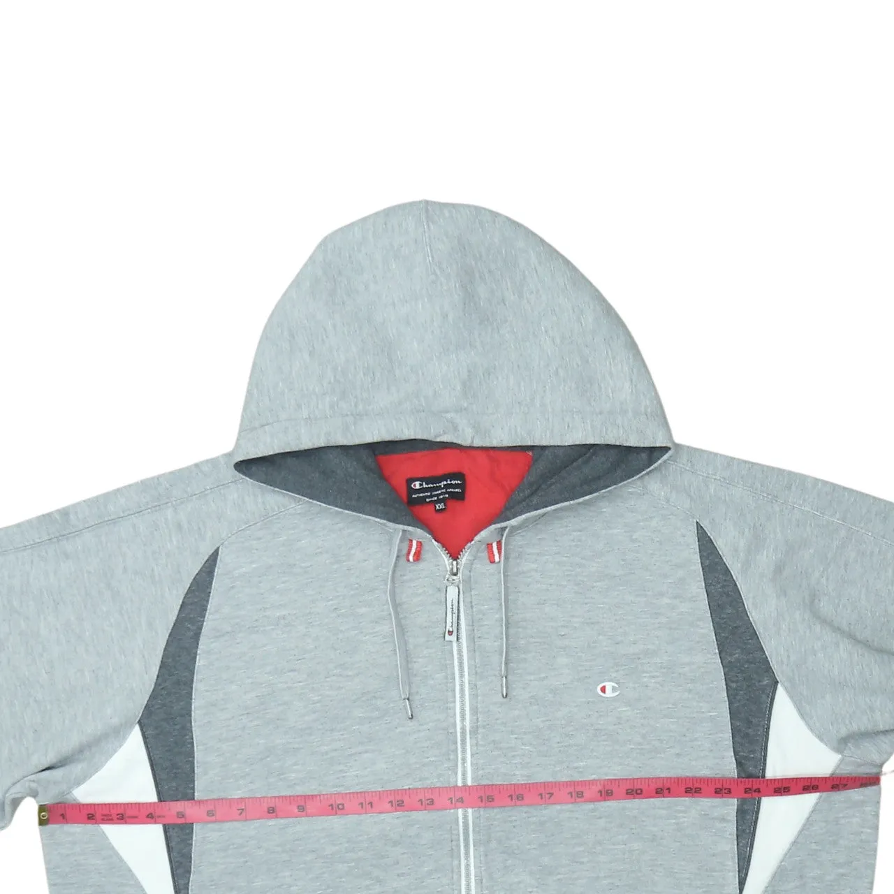 Champion Grey Full Zip Hoodie Men's XXLarge Embroidered Logo Contrast Panels Sweatshirt sold by Vintage Club product image thumbnail 5