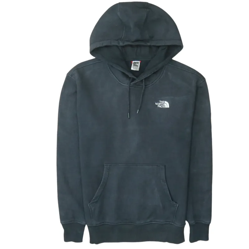 The North Face Faded Black Hoodie Men's Large Embroidered Logos Front Pocket Pullover Sweatshirt sold by Vintage Club