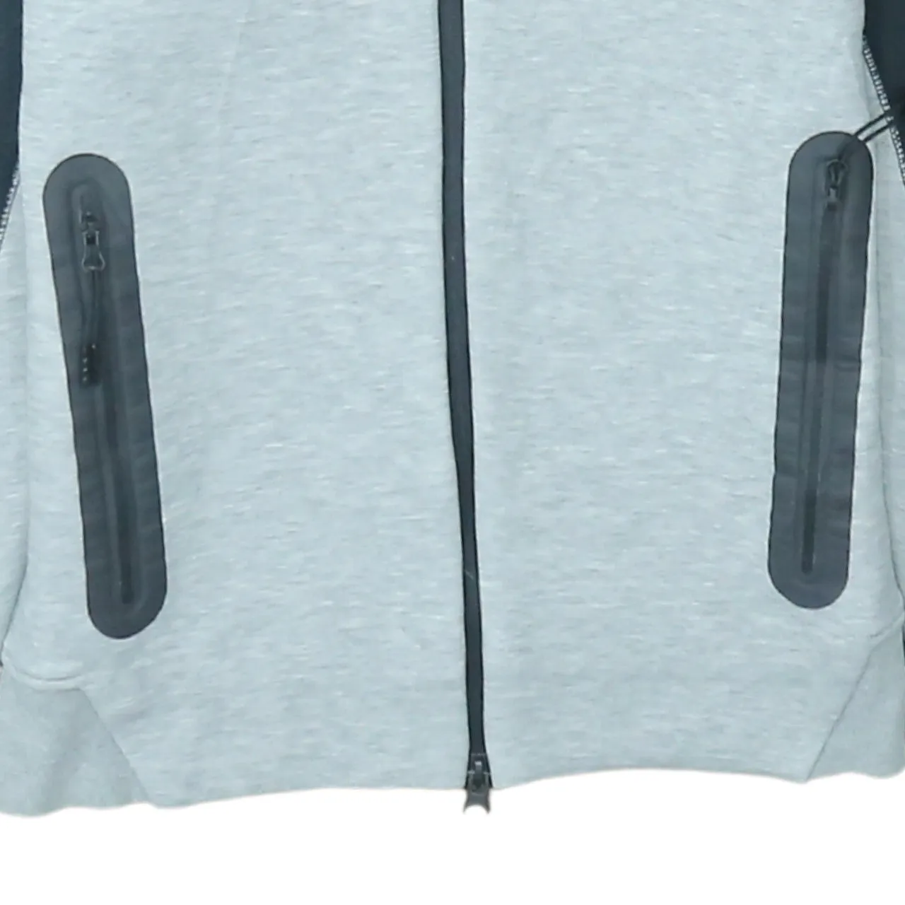 Nike Black Grey Hoodie Men’s XSmall Full Zip Colour Block Embroidered Logo Pockets sold by Vintage Club product image thumbnail 4