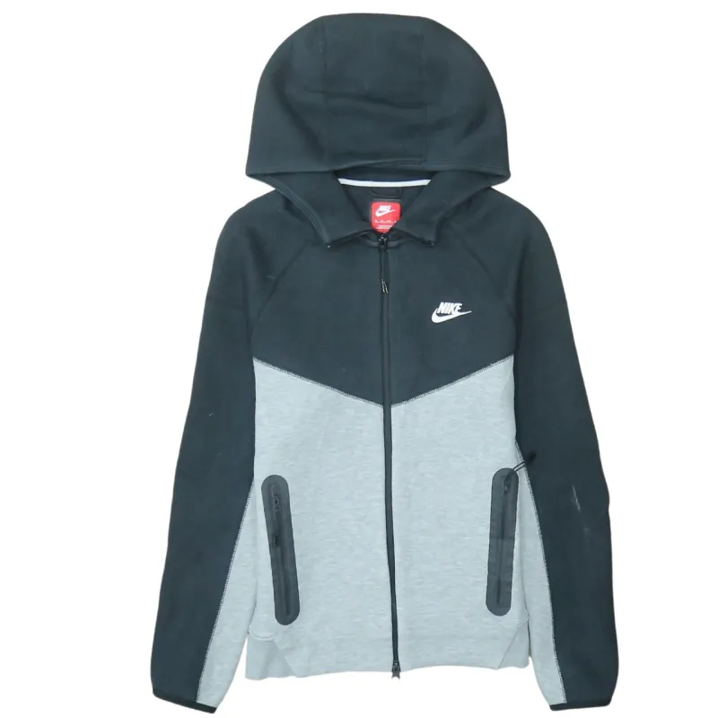 Nike Black Grey Hoodie Men’s XSmall Full Zip Colour Block Embroidered Logo Pockets sold by Vintage Club