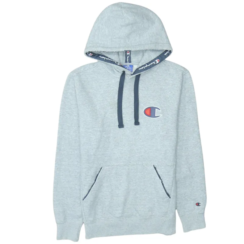 Champion Light Grey Hoodie Men’s Small Embroidered C Logo Fleece Lined Pullover Sweatshirt sold by Vintage Club