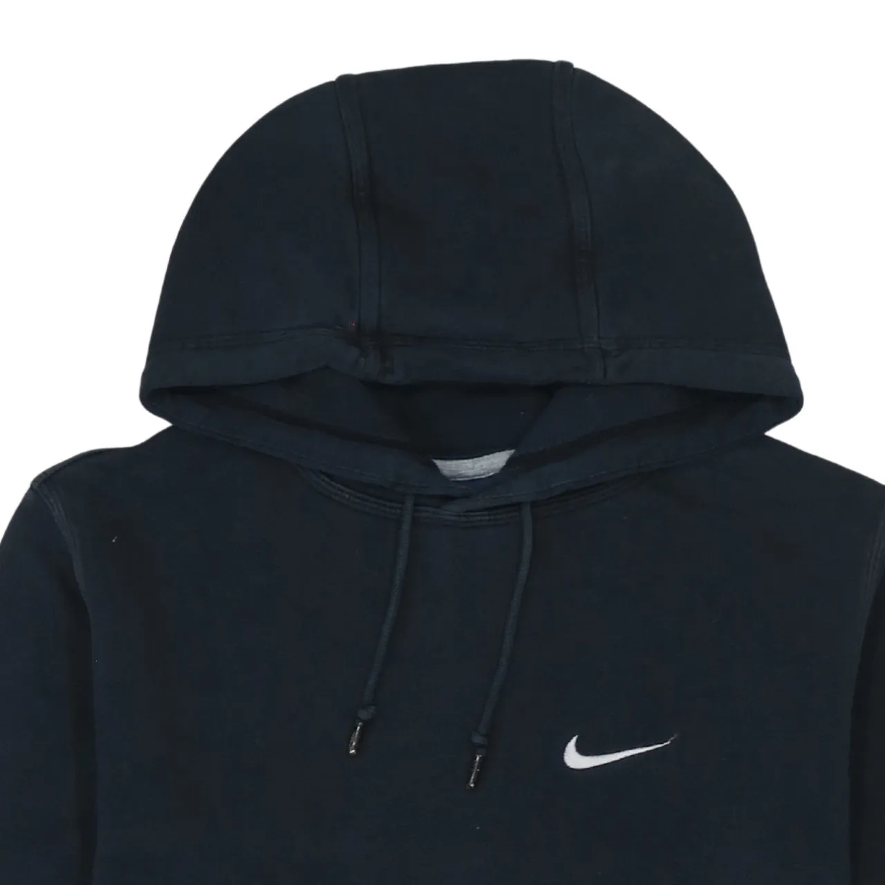 Nike Black Hoodie Women’s Medium Embroidered Swoosh Drawstring Hood Front Pocket Sweatshirt sold by Vintage Club product image thumbnail 3