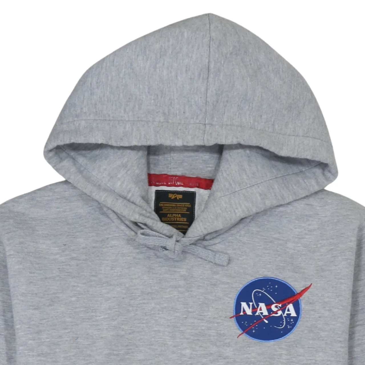 Alpha Industries Grey Hoodie Men’s Medium NASA Logo Space Shuttle Back Graphic Sweatshirt sold by Vintage Club product image thumbnail 3