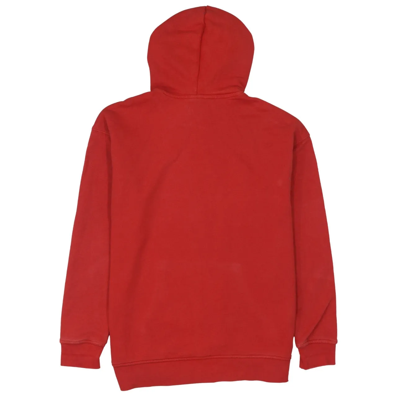 Adidas Red Hoodie Women’s Medium Printed Trefoil Logo Front Pocket Pullover Sweatshirt sold by Vintage Club product image thumbnail 2