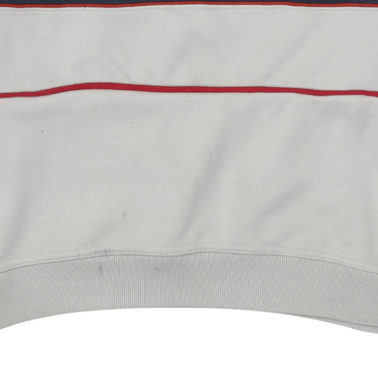 Reebok Cream Navy Sweatshirt Men's XLarge Embroidered Athletic Department Logo Crewneck Pullover sold by Vintage Club product image thumbnail 4