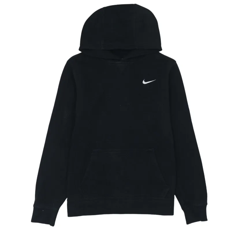 Nike Black Hoodie Women’s XLarge Embroidered Swoosh Front Pouch Pullover Sweatshirt sold by Vintage Club