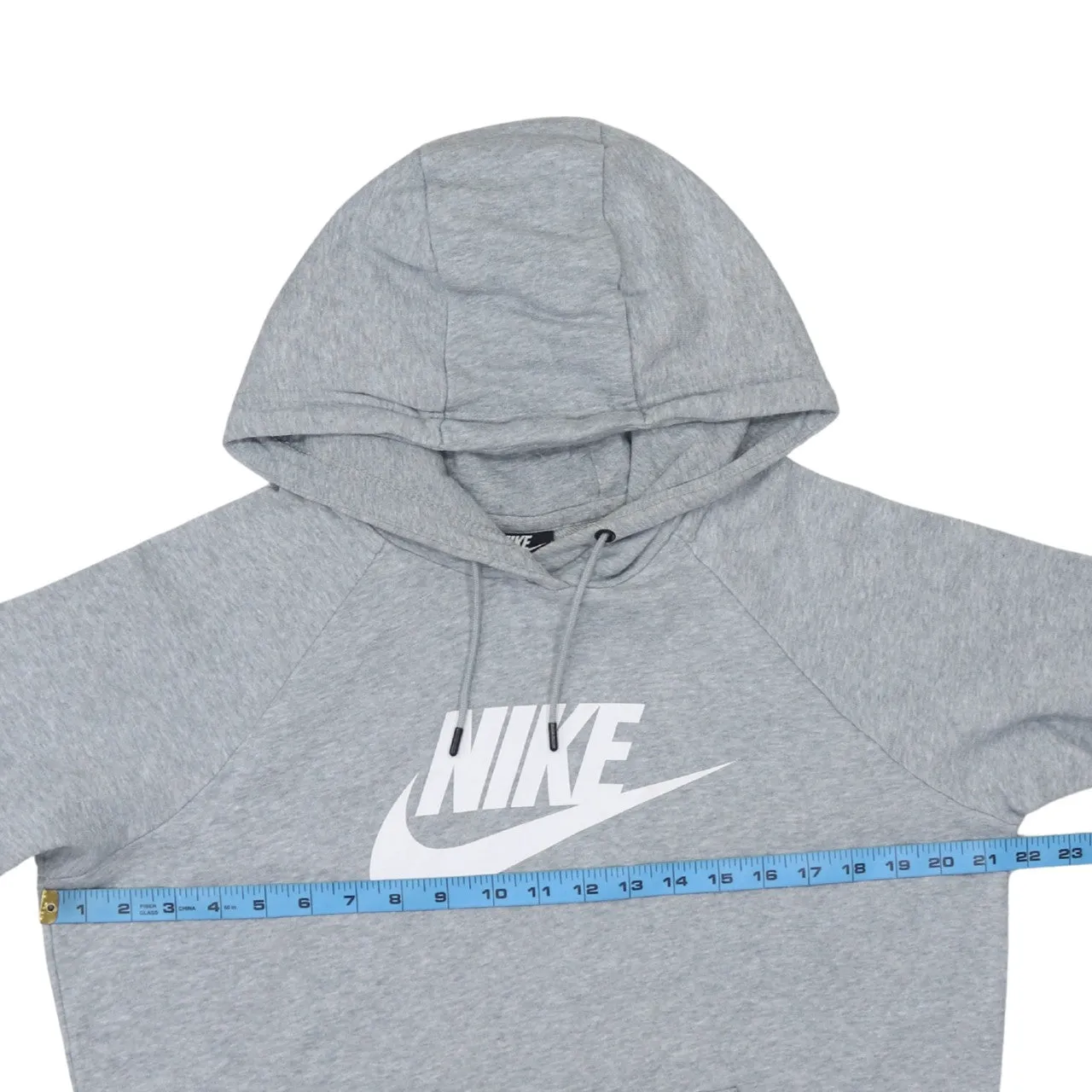 Nike Grey Pullover Hoodie Men’s Medium Printed Swoosh Logo Front Pouch Sweatshirt sold by Vintage Club product image thumbnail 5