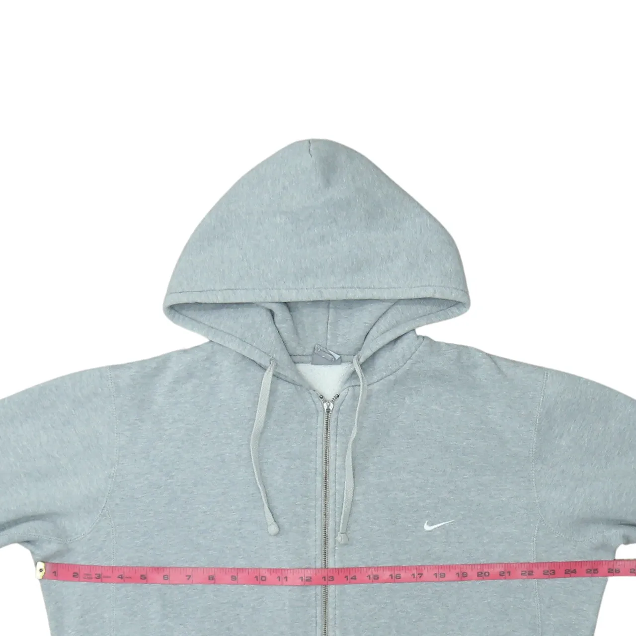 Nike Light Grey Full Zip Hoodie Men's XLarge Embroidered Swoosh Split Pockets Fleece Sweatshirt sold by Vintage Club product image thumbnail 5