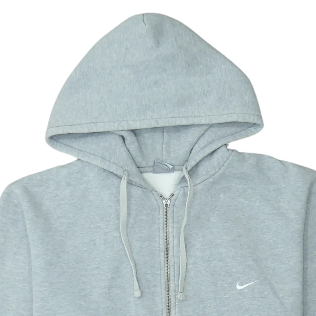 Nike Light Grey Full Zip Hoodie Men's XLarge Embroidered Swoosh Split Pockets Fleece Sweatshirt sold by Vintage Club product image thumbnail 3
