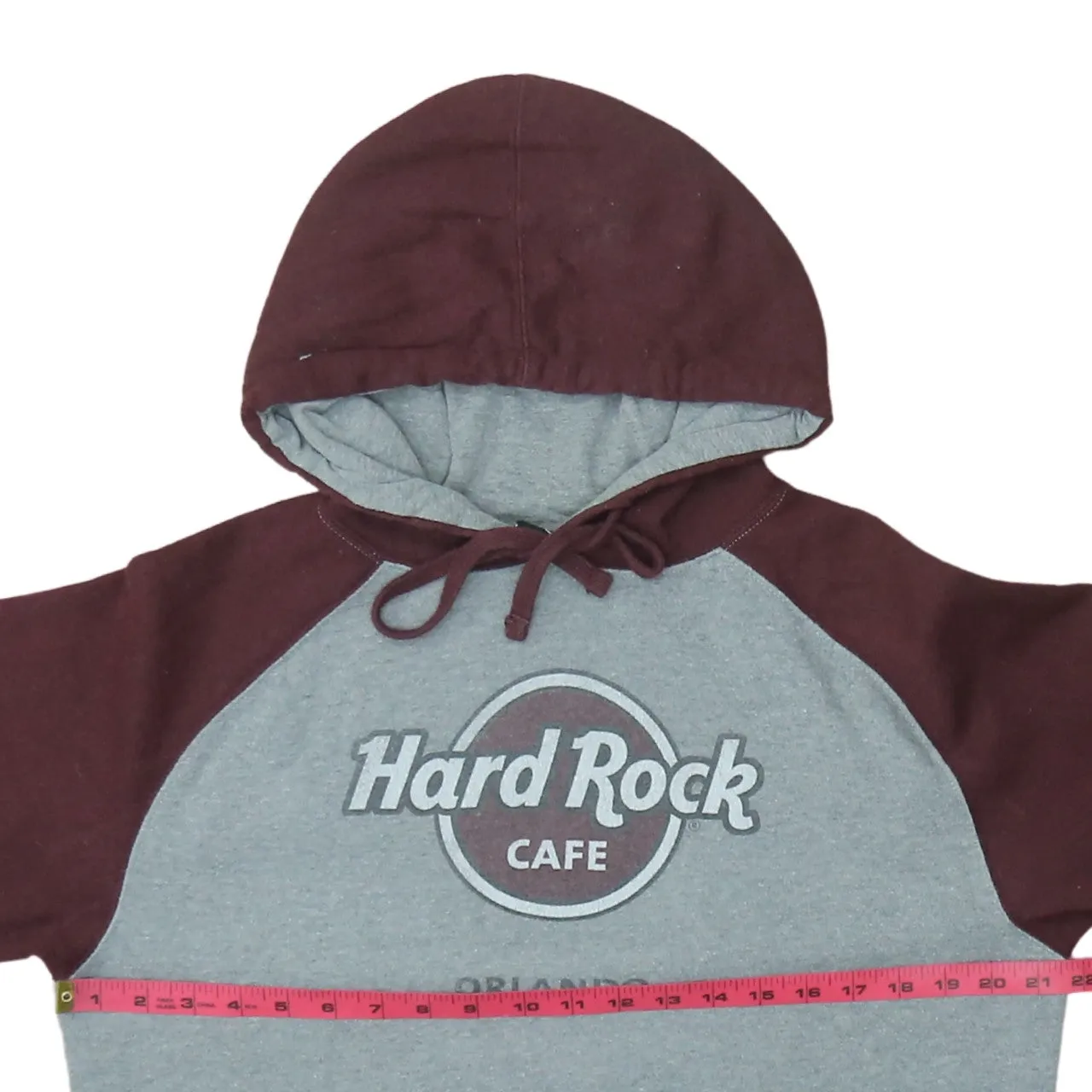 Hard Rock Cafe Grey Burgundy Hoodie Men's Small Printed Orlando Logo Pullover Sweatshirt sold by Vintage Club product image thumbnail 5