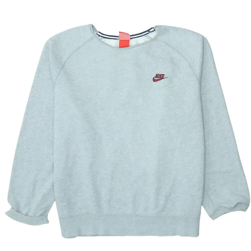 Nike Light Grey Sweatshirt Men's Large Embroidered Swoosh Logo Raglan Sleeve Pullover made by Nike