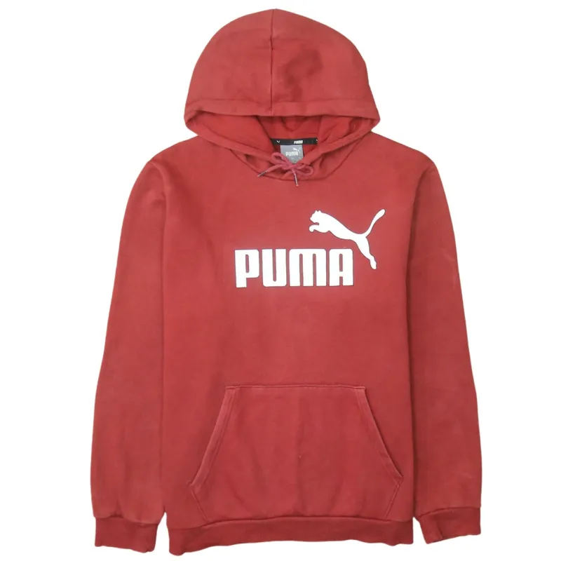 Puma Burgundy Red Hoodie Men's Large Printed Logo Front Pocket Pullover Sweatshirt sold by Vintage Club