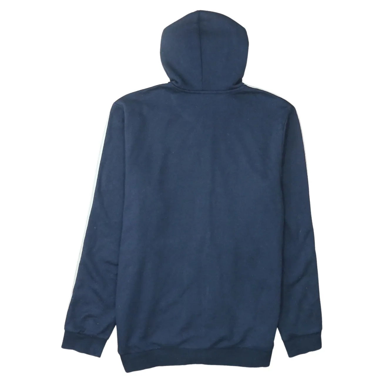 Adidas Navy Blue Hoodie Men's Large Full Zip Embroidered Logo Three Stripe Sleeves Sweatshirt sold by Vintage Club product image thumbnail 2