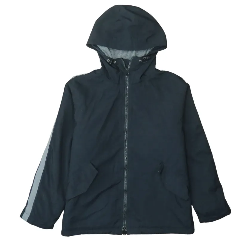 Gap Black Hooded Jacket Men's Small Full Zip Reflective Stripe Pockets Windbreaker sold by Vintage Club