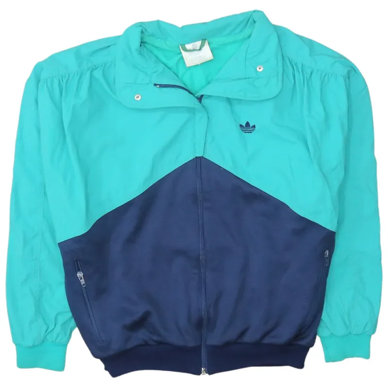 Adidas Turquoise Navy Windbreaker Jacket Men's Large Trefoil Logo Zip Pockets Track Top sold by Vintage Club