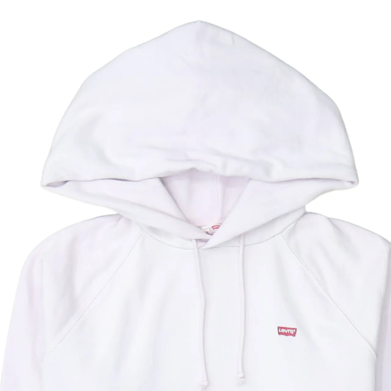 Levi's White Hoodie Men's Medium Small Box Logo Drawstring Pocket Pullover Sweatshirt sold by Vintage Club product image thumbnail 3