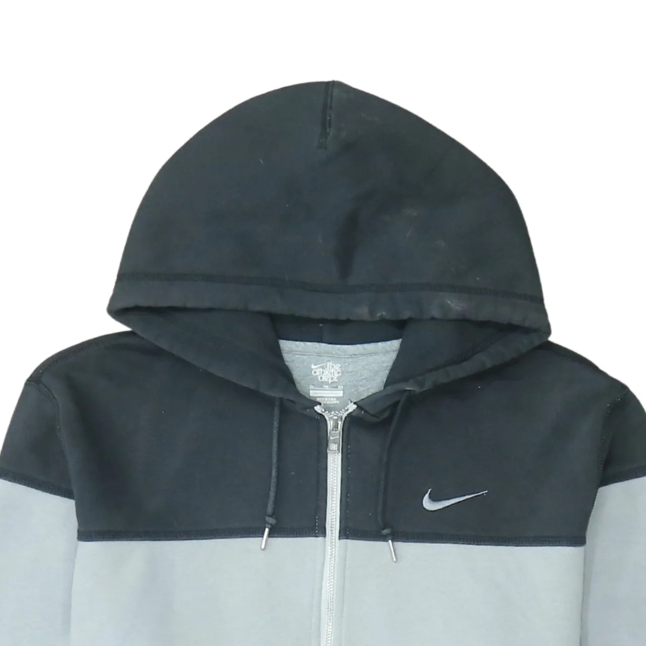 Nike Grey Colour Block Full Zip Hoodie Men’s XLarge Embroidered Swoosh Pockets Sweatshirt sold by Vintage Club product image thumbnail 3