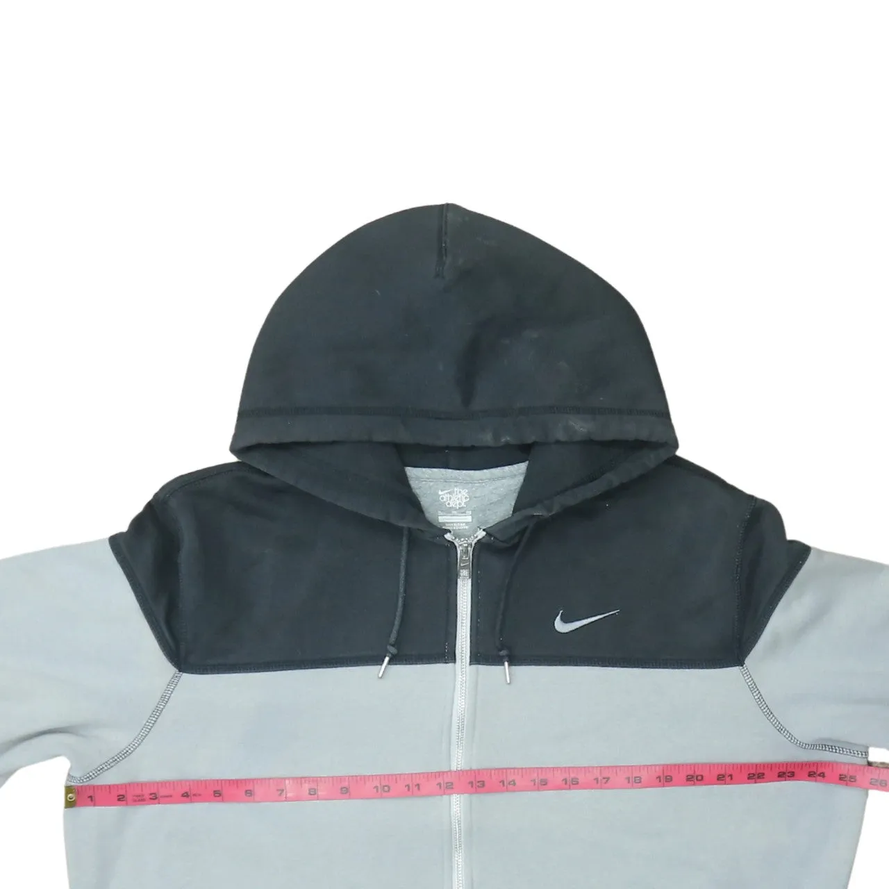 Nike Grey Colour Block Full Zip Hoodie Men’s XLarge Embroidered Swoosh Pockets Sweatshirt sold by Vintage Club product image thumbnail 5